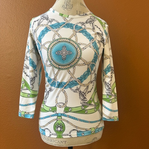 J.McLaughlin Nautical Print Catalina Cloth Top Extra Small Excellent Condition! - Picture 1 of 5